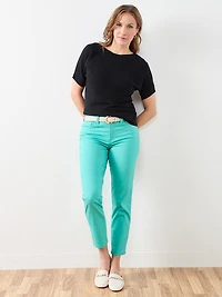 Short Sleeve Boatneck Rib Sweater