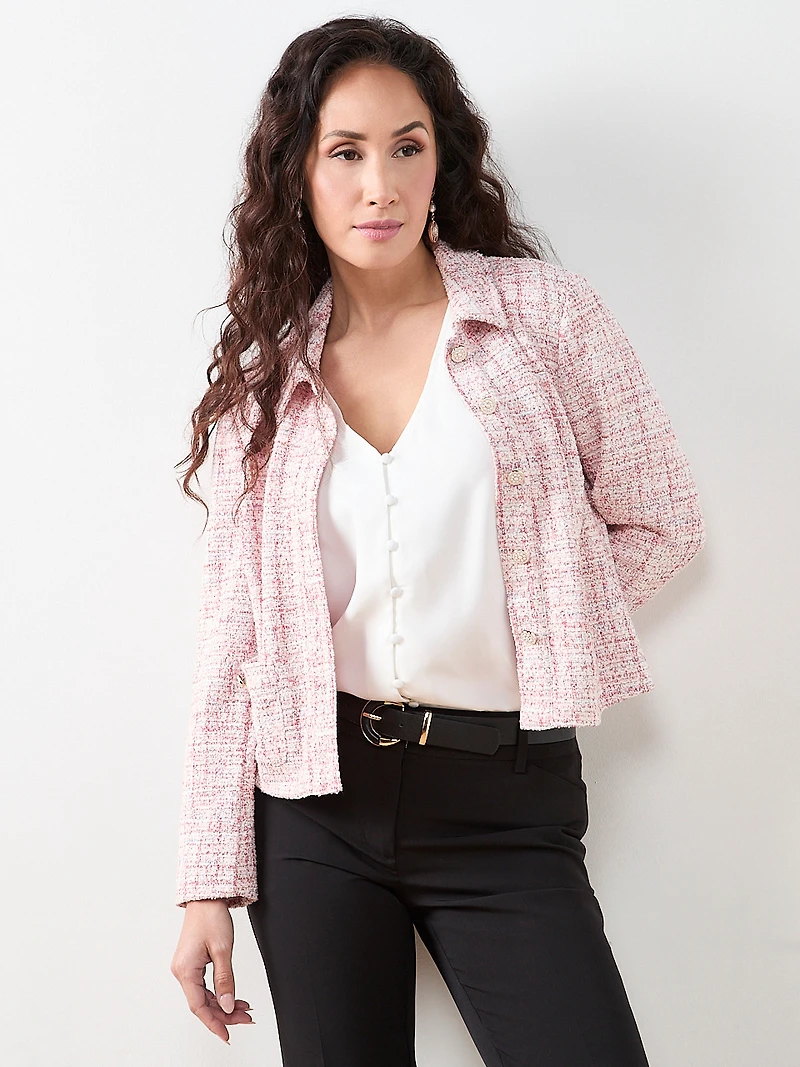Knit Tweed Suit Jacket