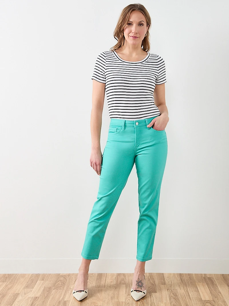 Lilly Coloured Ankle Jean in Light Turquoise