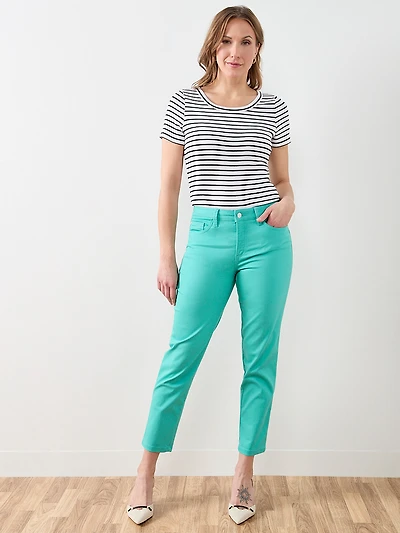 Lilly Coloured Ankle Jean in Light Turquoise