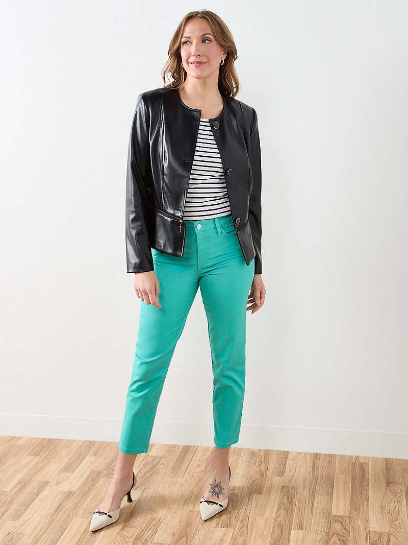 Lilly Coloured Ankle Jean in Light Turquoise