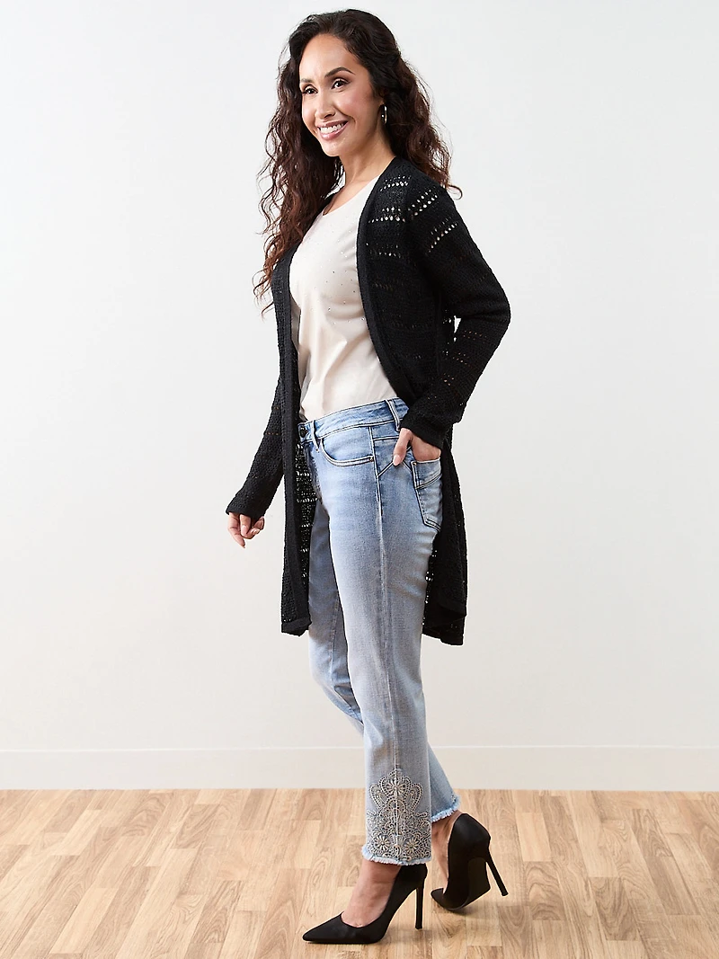 Lilly Embroidered Ankle Jean