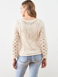 Long Sleeve Crochet Top