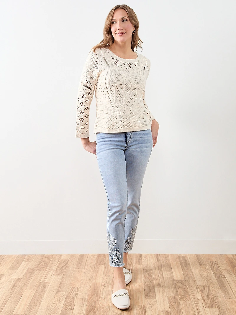 Long Sleeve Crochet Top