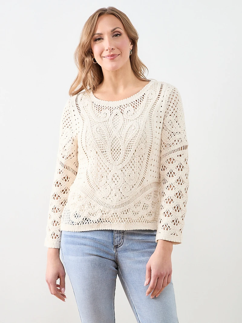 Long Sleeve Crochet Top