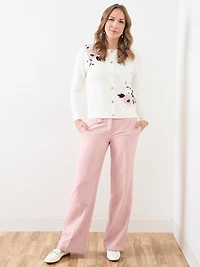 Long Sleeve Floral Embroidery Cardigan