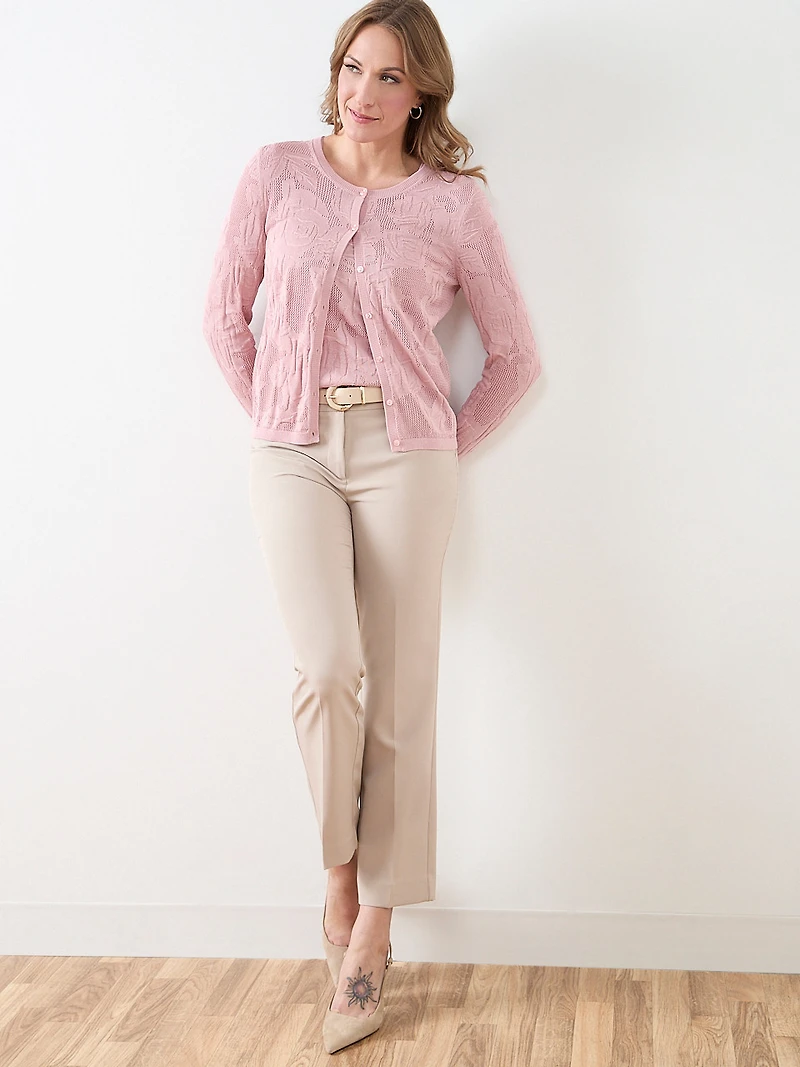 Long Sleeve Mesh Pattern Cardigan