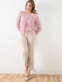 Long Sleeve Mesh Pattern Cardigan