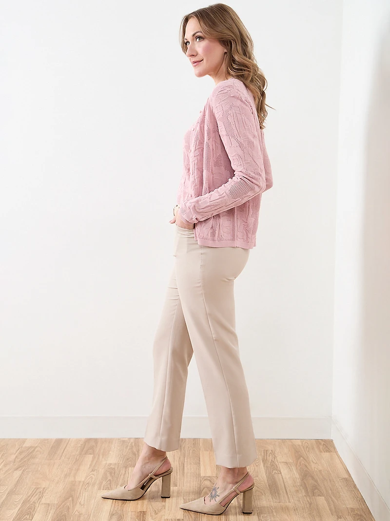 Long Sleeve Mesh Pattern Cardigan