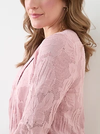 Long Sleeve Mesh Pattern Cardigan
