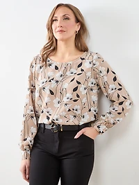 Long Sleeve Round Neck Blouse