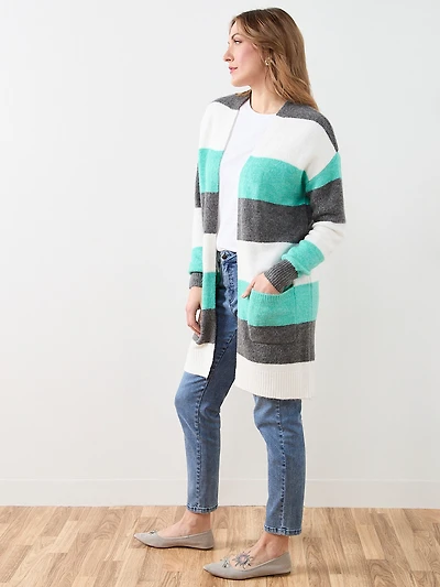 Long Sleeve Stripe Cardigan