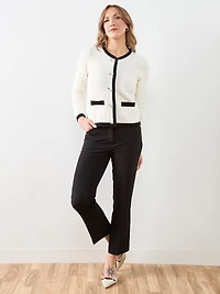 Long Sleeve Tipped Sweater Jacket