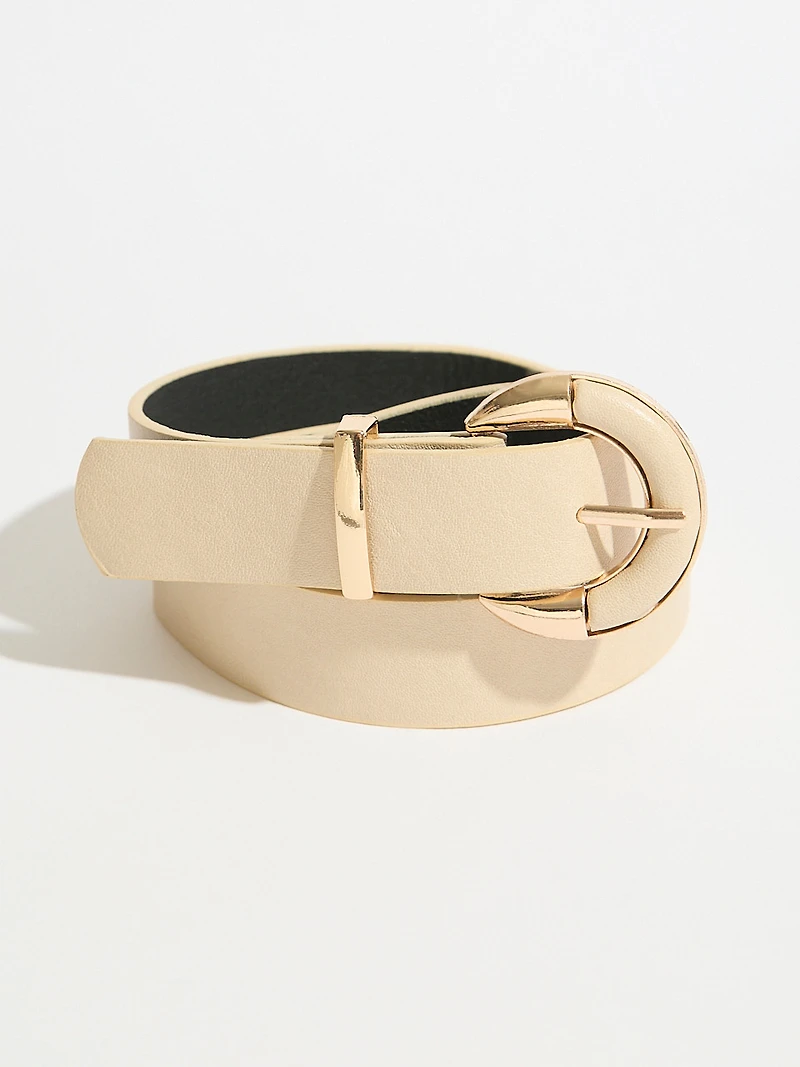 Mushroom Polished Pant Belt