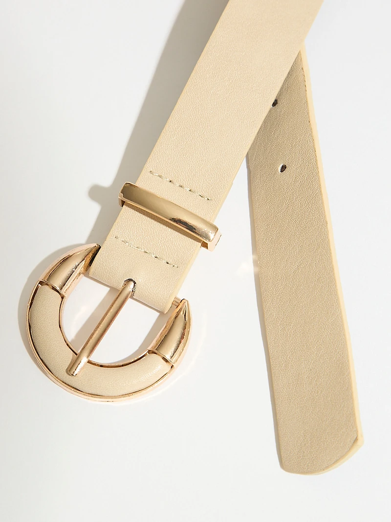 Mushroom Polished Pant Belt