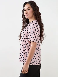 Petite Elbow Sleeved Gathered Neck Top