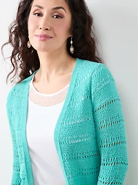 Petite Long Sleeve Open Stitch Cardigan
