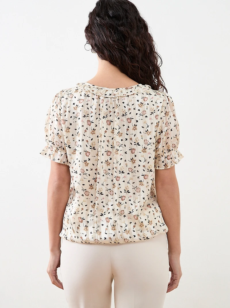 Petite Ruffle and Bubble Hem Blouse