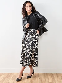Petite Satin Bias Cut Midi Skirt