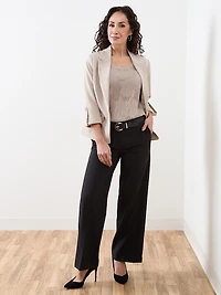 Petite Short Sleeve Mesh Pattern Sweater