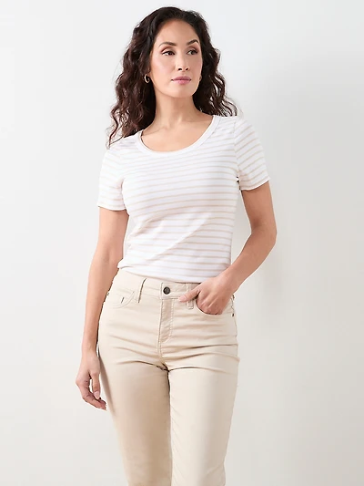 Petite Short Sleeve Scoop Neck Tee