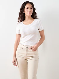 Petite Short Sleeve Scoop Neck Tee