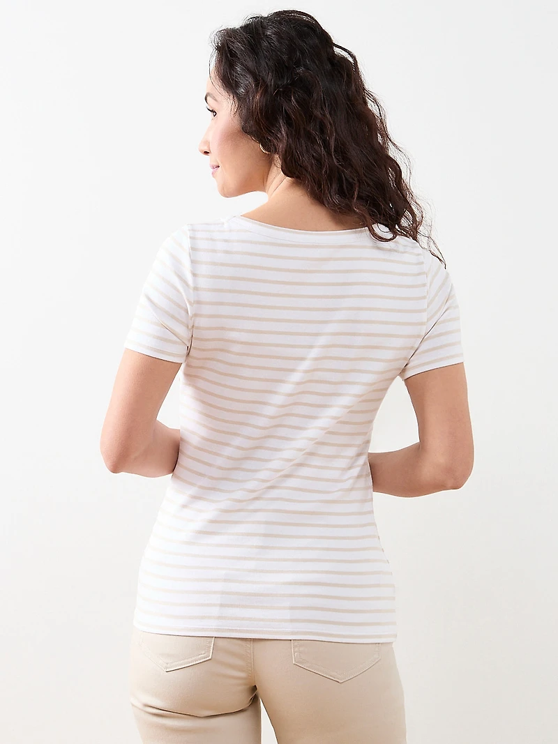 Petite Short Sleeve Scoop Neck Tee
