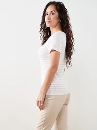 Petite Short Sleeve Scoop Neck Tee