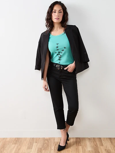 Petite Short Sleeve Scoopneck Tee
