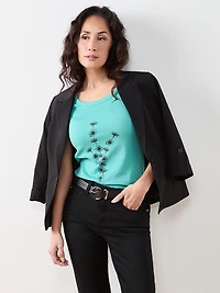 Petite Short Sleeve Scoopneck Tee