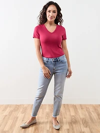 Petite Short Sleeve V-Neck Tee