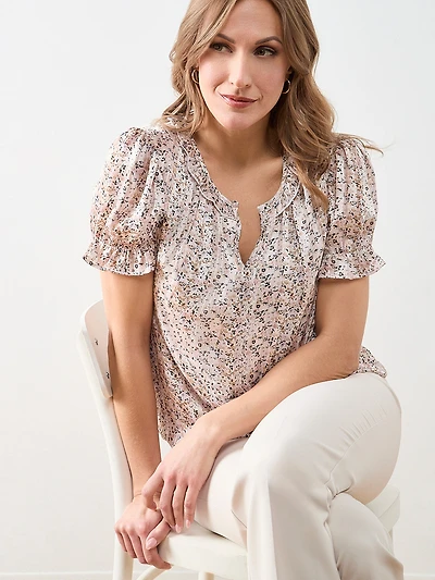 Ruffle and Bubble Hem Blouse