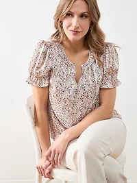 Ruffle and Bubble Hem Blouse