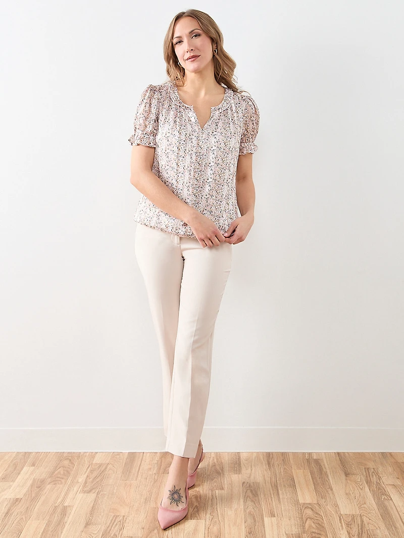 Ruffle and Bubble Hem Blouse