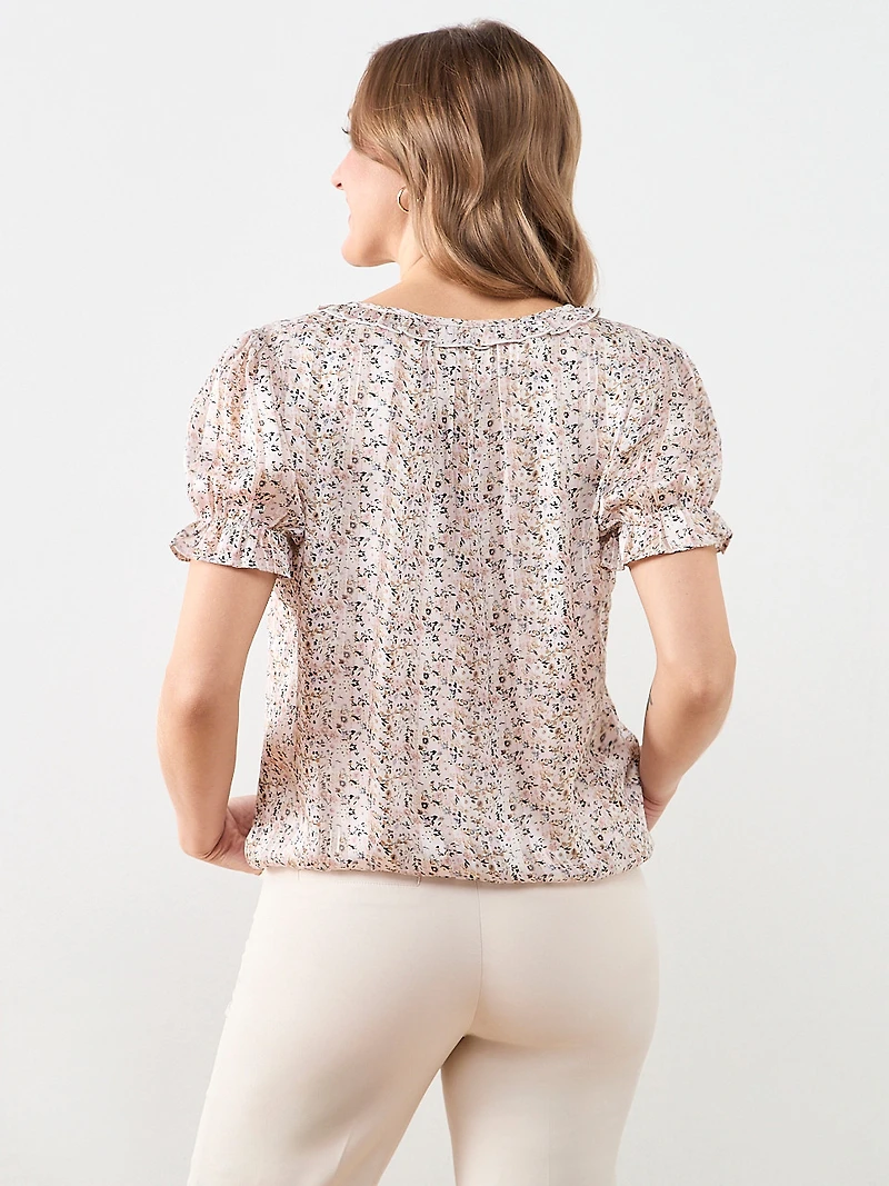Ruffle and Bubble Hem Blouse