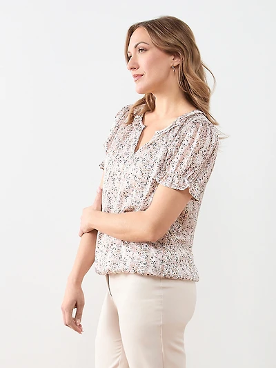 Ruffle and Bubble Hem Blouse