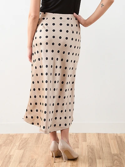 Satin Bias Cut Midi Skirt