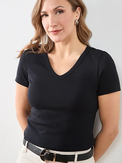 Short Sleeve V-Neck Tee
