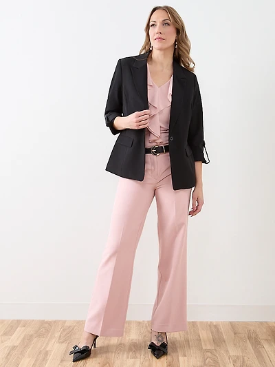 Sleeveless Soft-Knit Top with Ruffles