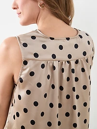 Sleeveless V-Neck Button Front Blouse