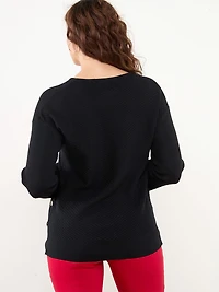 Chevron Tunic Pullover Sweater in Black