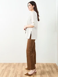 Tabbed 3/4 Sleeve Cardigan in Stone