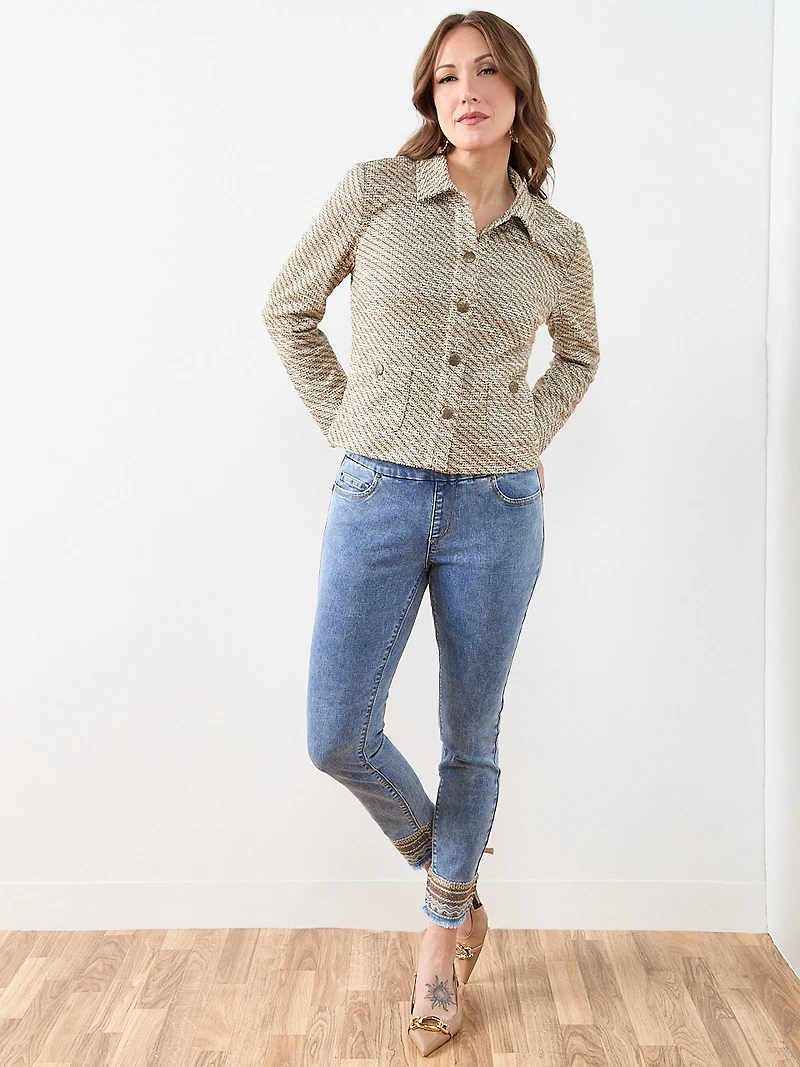 Knit Tweed Jacket in Tobacco