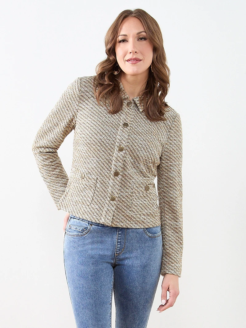 Knit Tweed Jacket in Tobacco