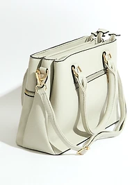 Tassle Front Handbag in Stone
