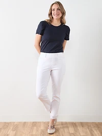 Navy Short Sleeve Tulip Scoop Neck Tee