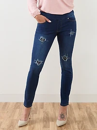 Blake Slim Diamond Patch Pull-On Jeans