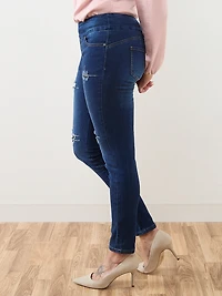Blake Slim Diamond Patch Pull-On Jeans