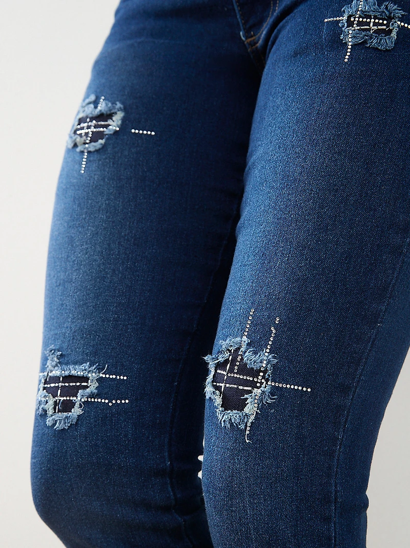 Blake Slim Diamond Patch Pull-On Jeans