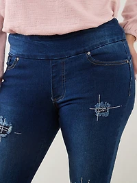 Blake Slim Diamond Patch Pull-On Jeans